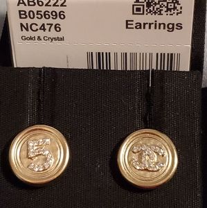 Chanel CC and 5 Champagne Studs NWT